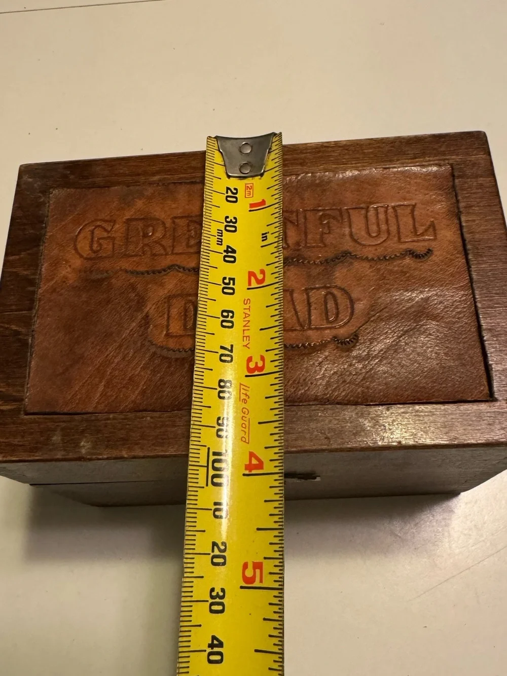“Greatful” Grateful Dead Rock Band Vintage Hand Made Wooden Trinket Box